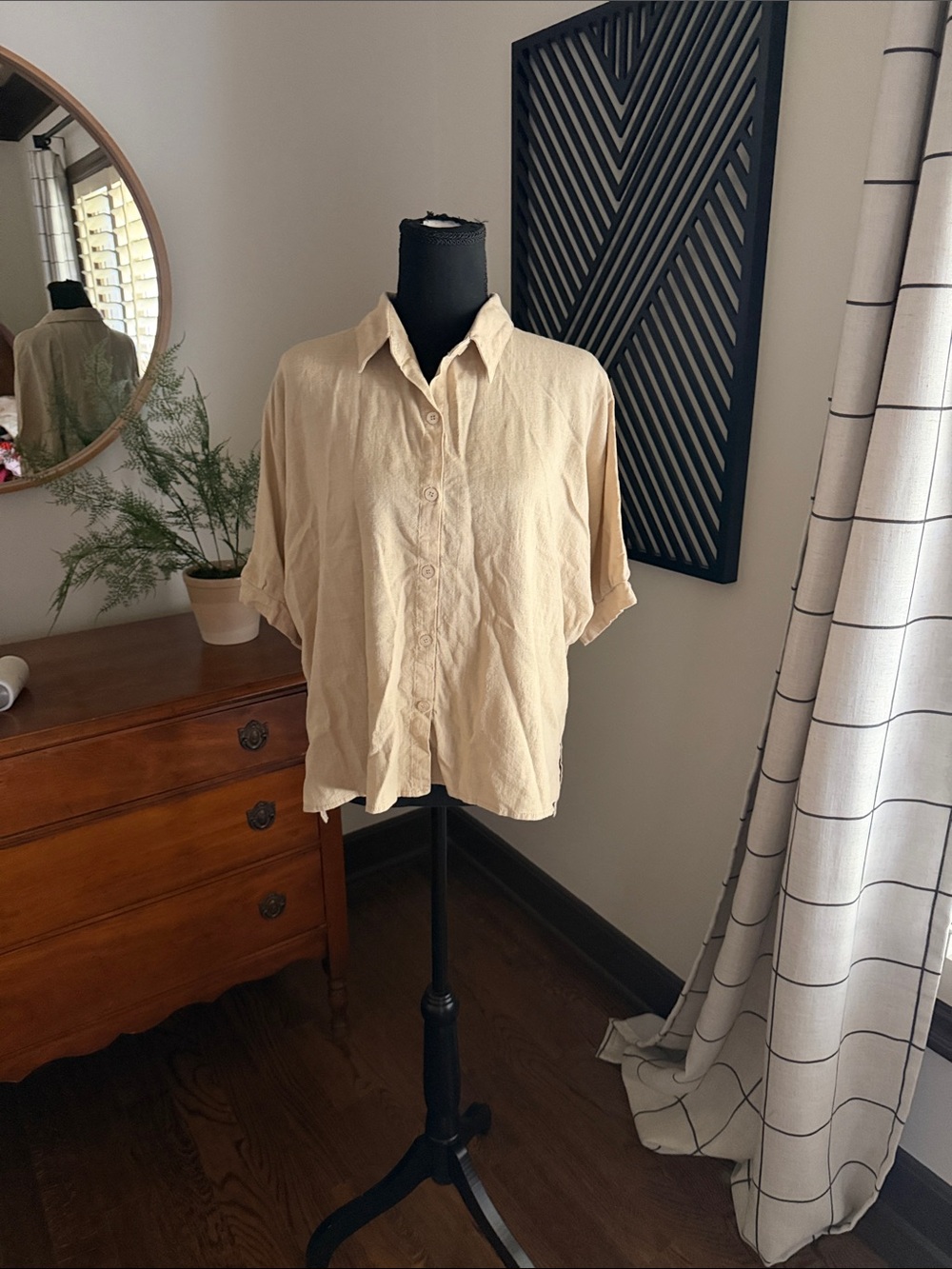 And the Why oatmeal linen shirt large